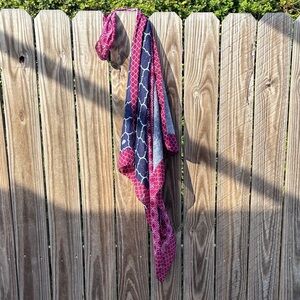 Pink and Blue Patterned Scarf